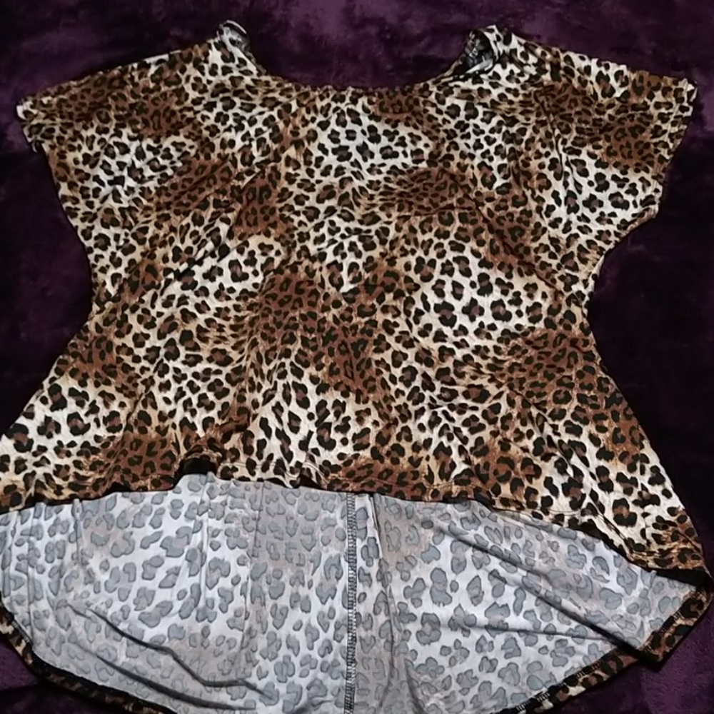 Bongo Plus blouse, animal print, size 2X